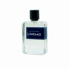 Lumraaq extrait de parfum bottle tilt view – luminous unisex fragrance UAE Kaizen
