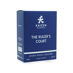 The Ruler's Court perfume bottle side profile – regal oud amber extrait de parfum Kaizen